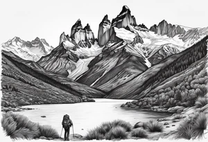 Patagonia trekking tattoo idea