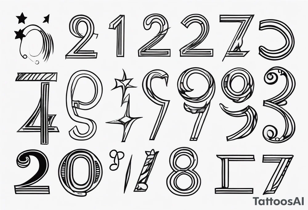 Numbers and letters tattoo idea