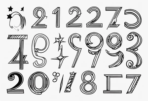 Numbers and letters tattoo idea