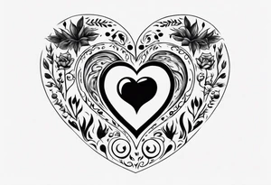 A black heart with the words Lucas and Margaret tattoo idea