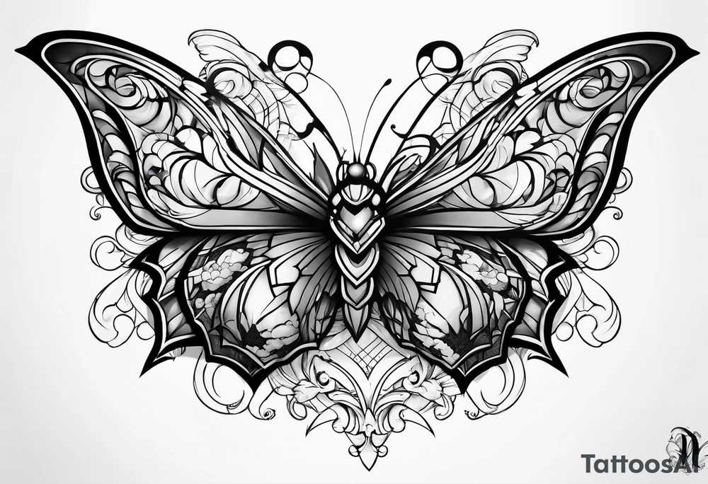 dragon ball z butterfly tattoo idea