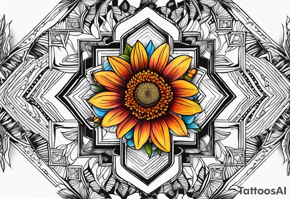 Indian blanket flower arrows tattoo idea