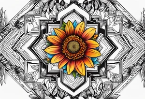 Indian blanket flower arrows tattoo idea