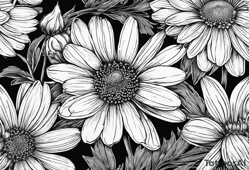 Chamomile with stem tattoo idea