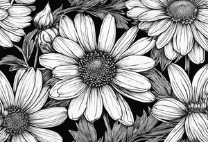 Chamomile with stem tattoo idea