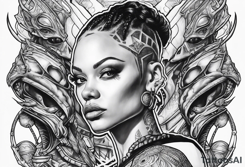 An alien battle rapper tattoo idea