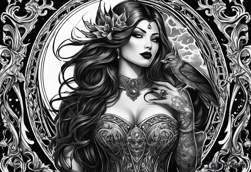 Mythic vampire emperrior and moon and bat tattoo idea Mythic vampire emperrior and moon and bat tattoo idea