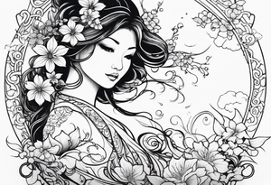 Fairy vines and flowers tattoo idea