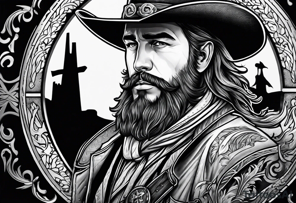 Western gunslinger tattoo idea