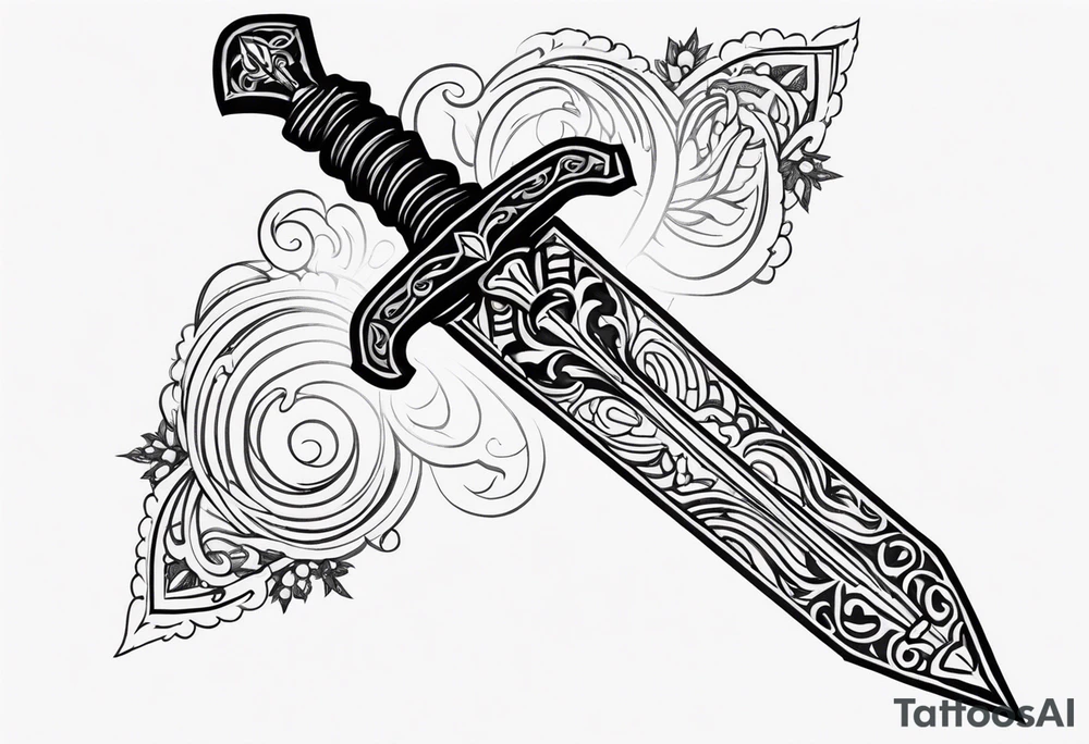 Sword with 🕉️ symbol tattoo idea