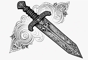 Sword with 🕉️ symbol tattoo idea