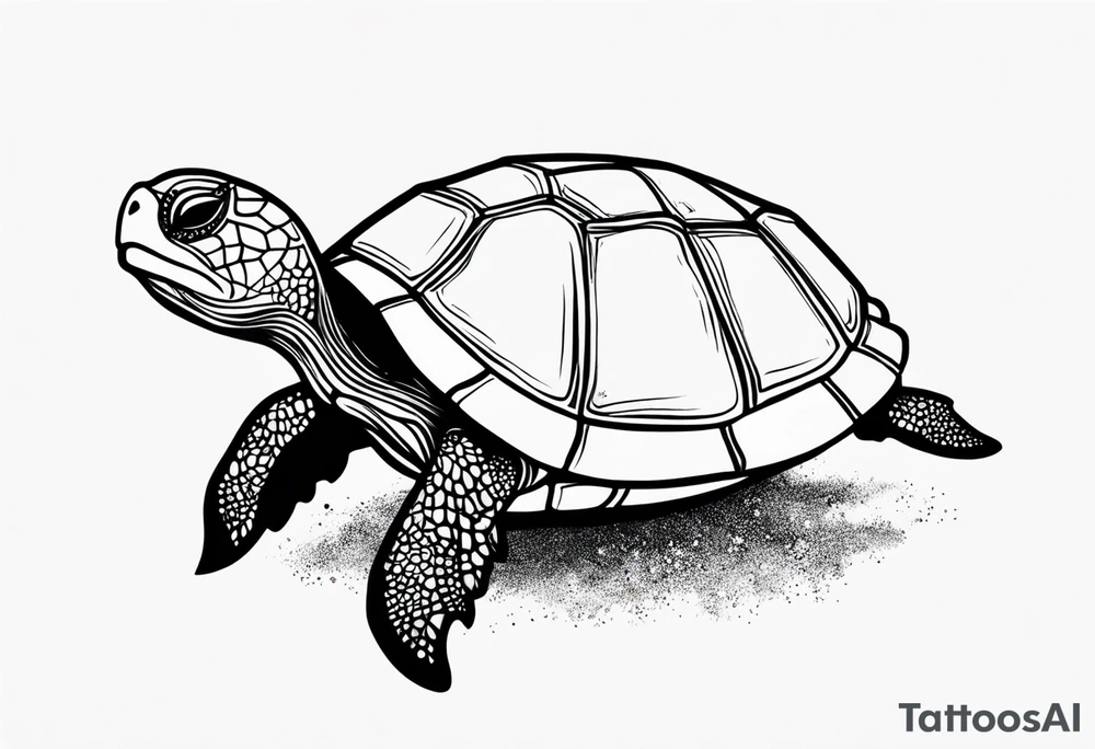 Turtle and sea star simple small tattoo idea