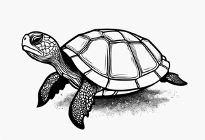Turtle and sea star simple small tattoo idea