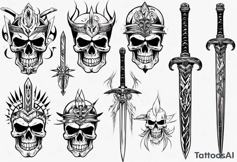 skull sword tattoo idea