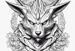 Alakazam pokemon statue tattoo idea