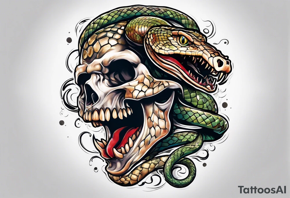 Brainstem as a snake biting a brain tattoo idea