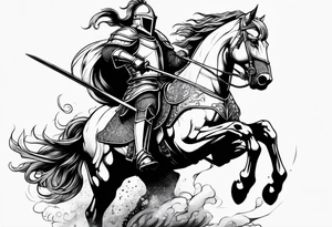 knight in battle tattoo idea