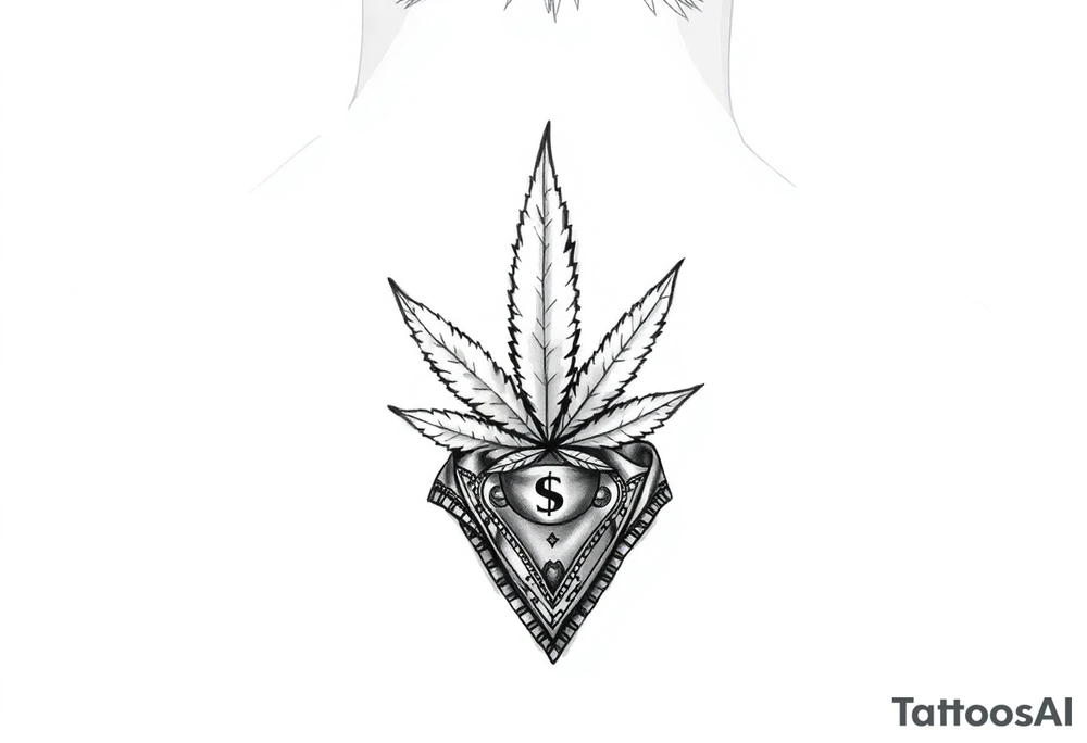 Weed money sign bandana tattoo idea