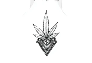 Weed money sign bandana tattoo idea
