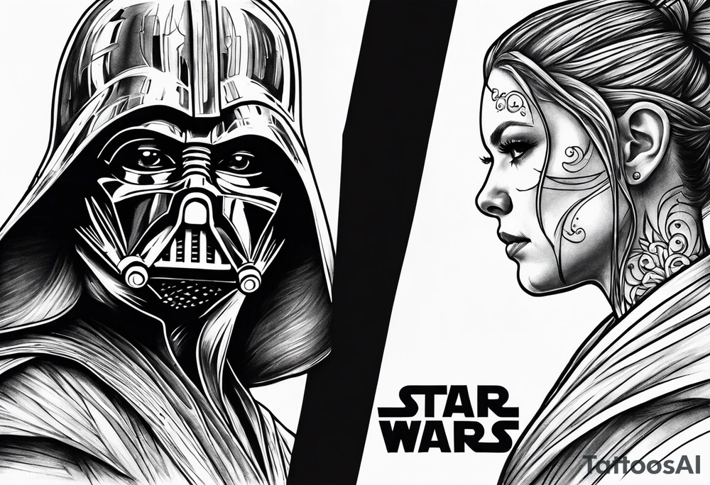 Star Wars Jedi vs sith tattoo idea