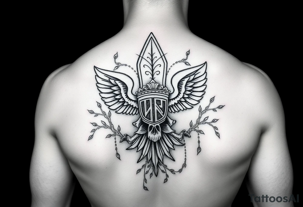 it will be a full sleeve, with the top half is an eagle scout symbol combined with the army national guard cook (92G) emblem and it's intertwined with vines symbolizing growth. it will transition into a autistic-steampunk-gothic-rock theme for the bottom half of the sleeve. representing my life up till now. tattoo idea