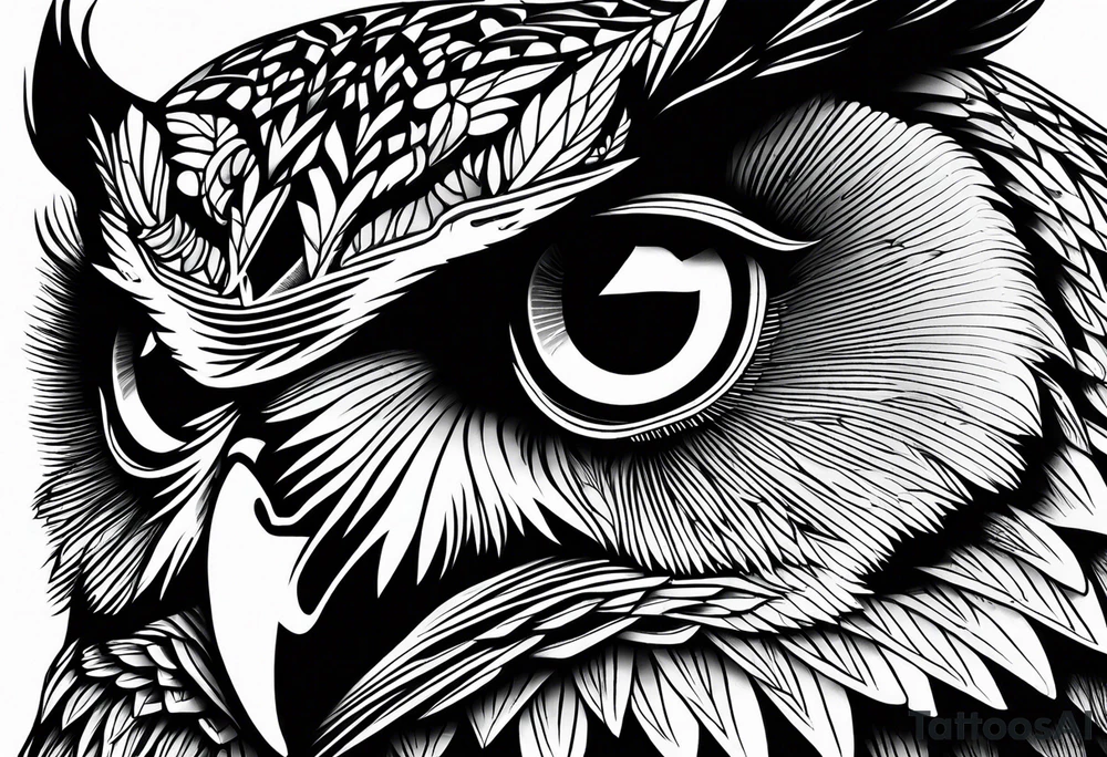 majestic owl tattoo idea