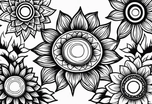 Word family with sunflowers tattoo idea