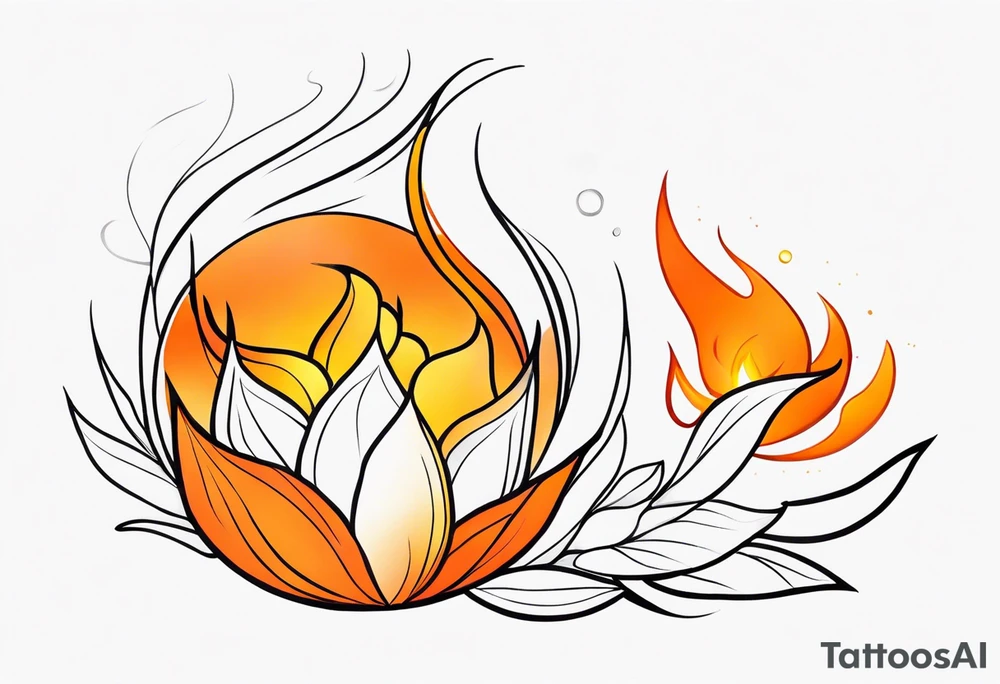 orange fire tattoo idea