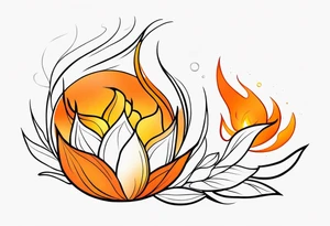 orange fire tattoo idea
