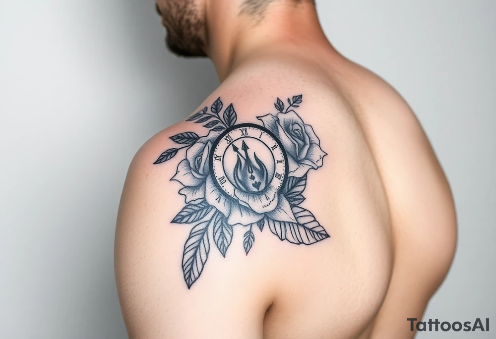 Tattoo for inside forearm a various ways you can tell time with different times showing and for the filler something that compliment roses for males tattoo idea