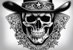 Screaming cowboy skull tattoo idea