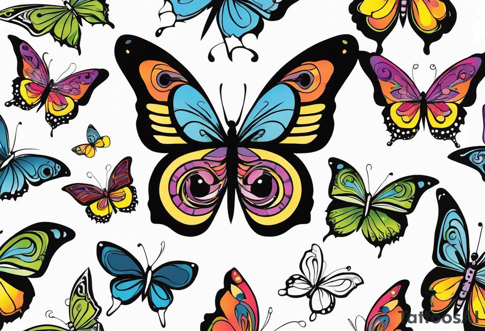 Butterfly but with portrait on 1 of wing tattoo idea