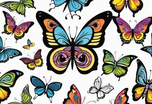 Butterfly but with portrait on 1 of wing tattoo idea