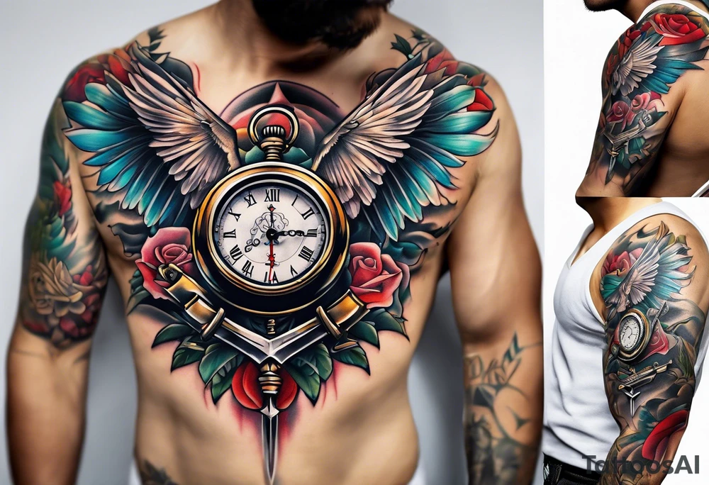Stopwatch, sword tattoo idea