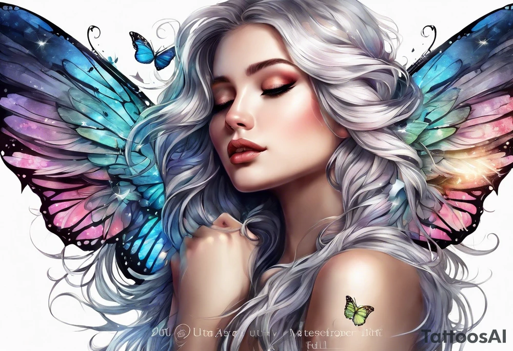 Angel wings and butterfly with your wings were ready but my heart was not tattoo idea