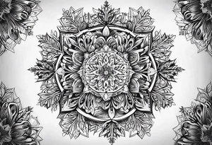 Aggressive Snowflake mandala tattoo idea