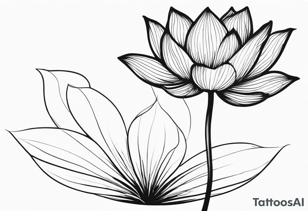 A lotus flower with long branches tattoo idea