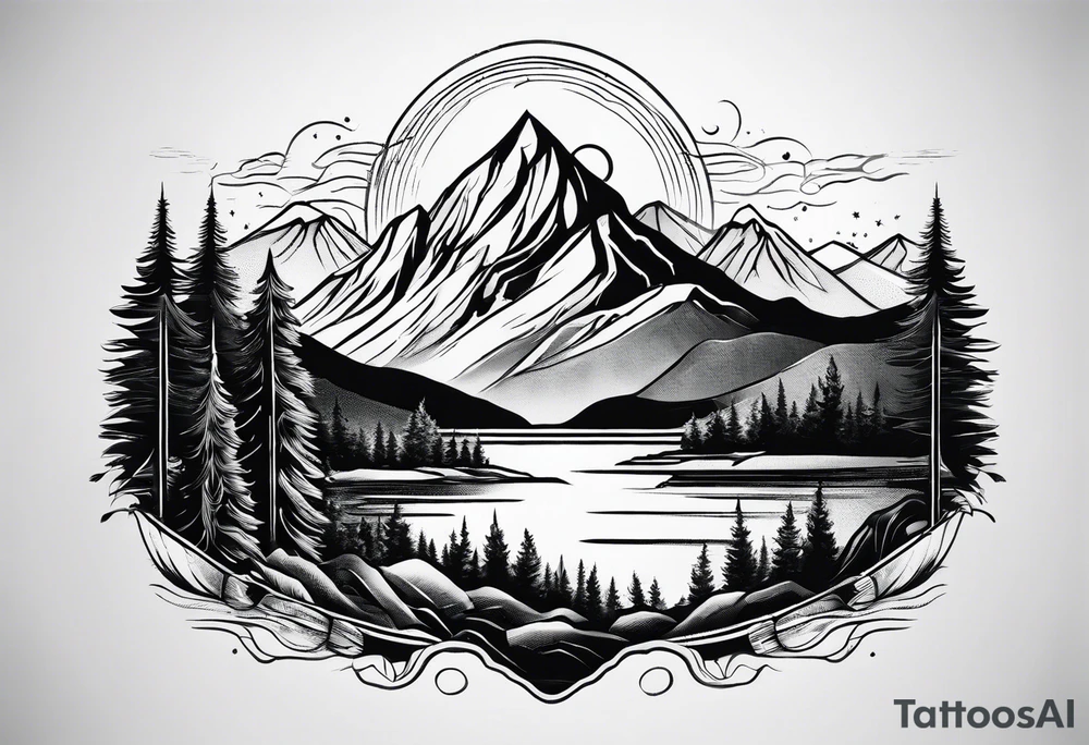 mountain landscape tattoo idea