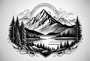 mountain landscape tattoo idea
