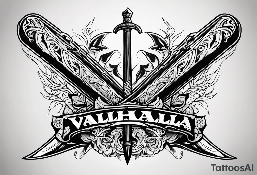 Valhalla sword tattoo idea