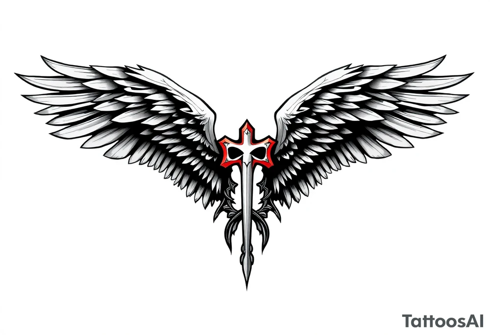 Life and death angel wings tattoo idea