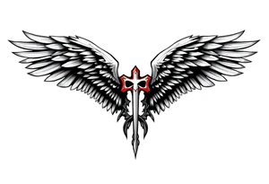 Life and death angel wings tattoo idea