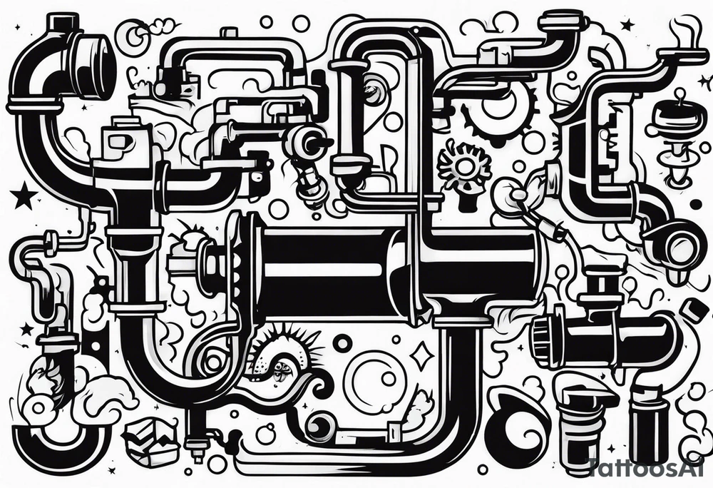 Plumbing parts tattoo idea