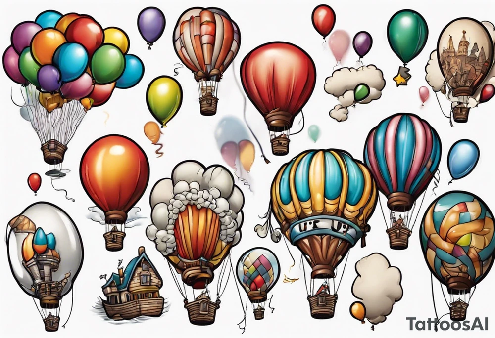 up! balloons tattoo idea