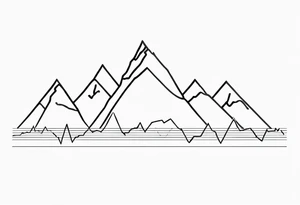 Accurate sinus rhythm ekg tattoo with mountains tattoo idea