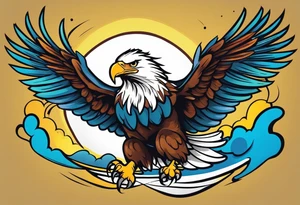 eagle landing tattoo idea