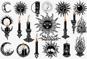 Sun. Moon. Candle. tattoo idea