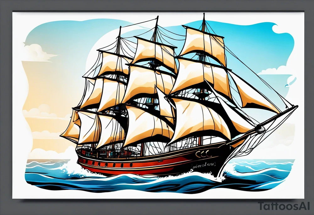 Sail boat tattoo idea