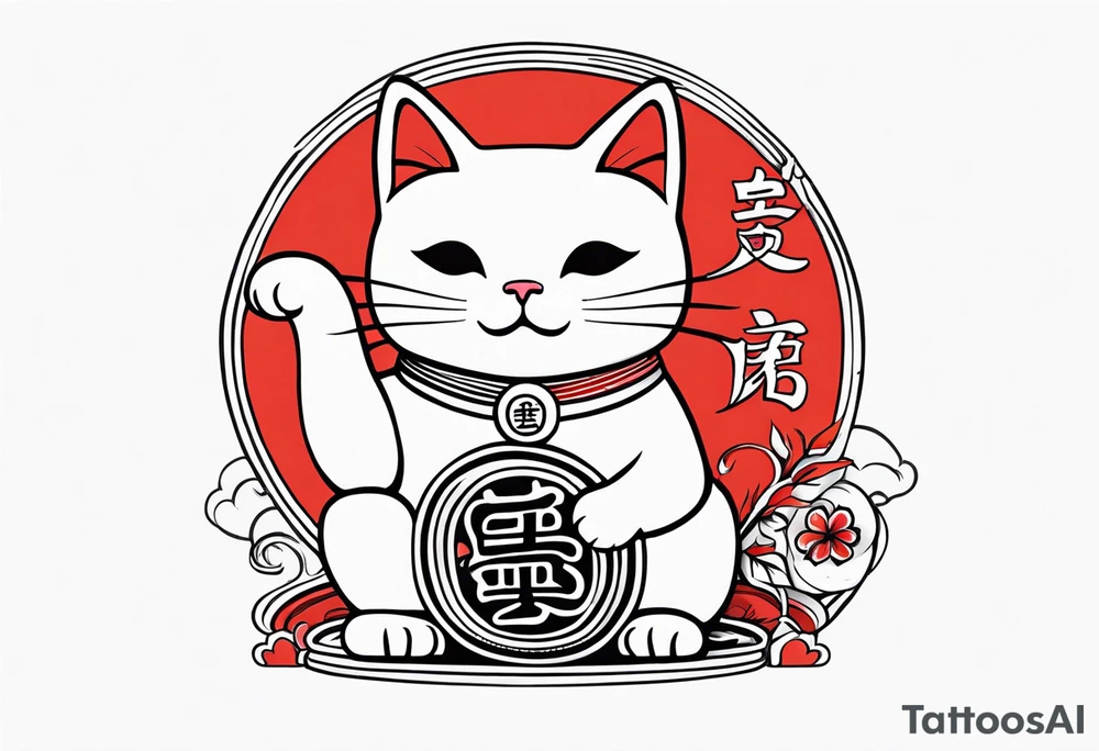 Lucky cat tattoo idea