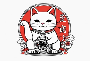 Lucky cat tattoo idea